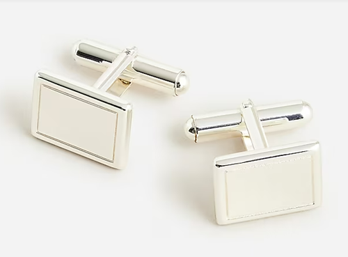 The 10 Best Cufflinks for Men in 2023-J.Crew Sterling Silver Rectangle Cufflinks