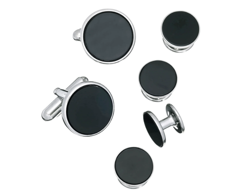 The 10 Best Cufflinks for Men in 2023-Jan Leslie Link Up Circle Cufflinks and Tuxedo Studs